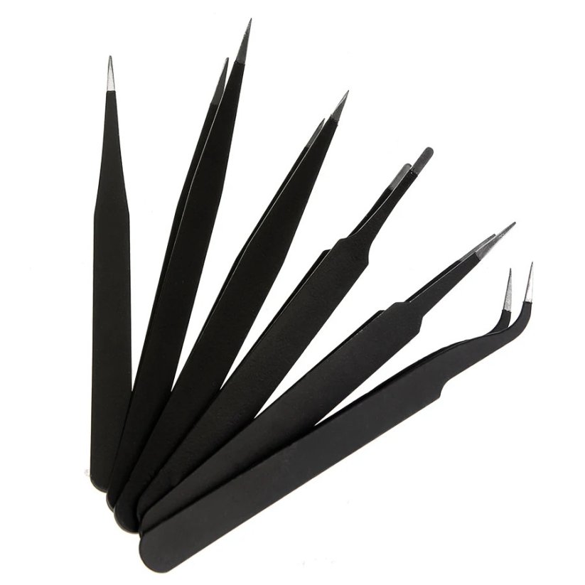 ESD antistatické pinzety - sada 6 kusů