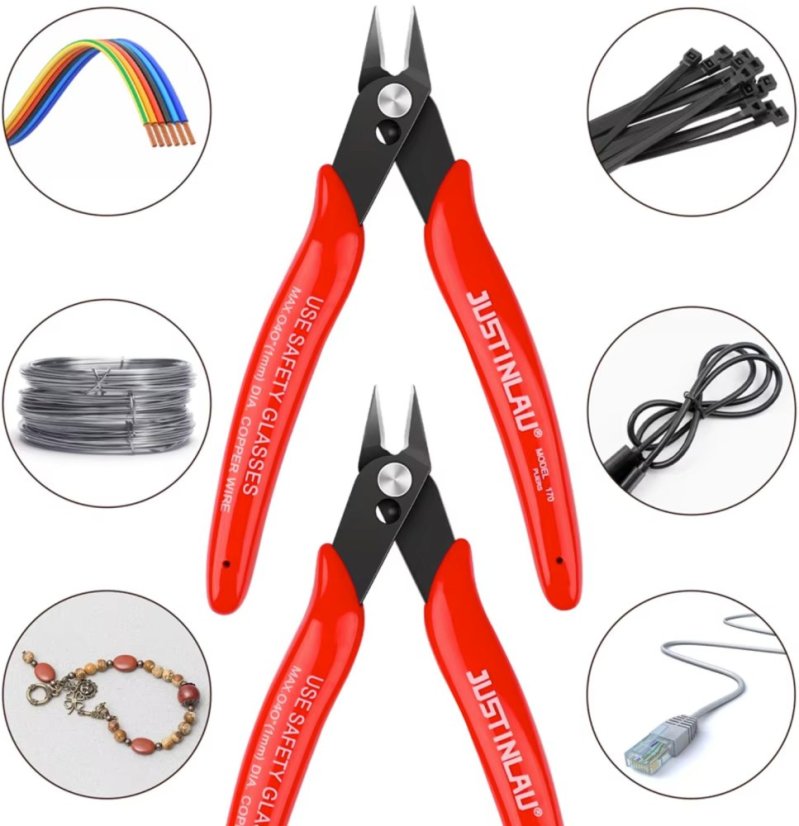 Elektro mini štípací kleště, červené, 130 mm