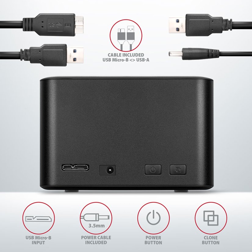 AXAGON ADSA-D25, USB 3.2 Gen 1 - 2x SATA 6G 2.5" S