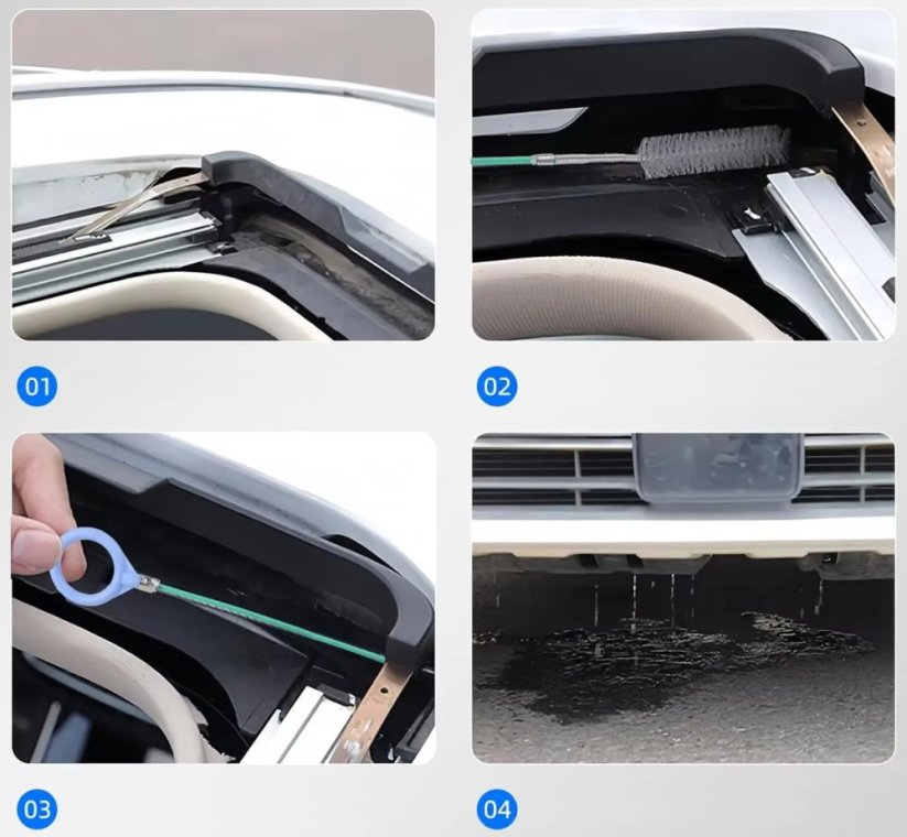 Čistící kartáč odtokových cest/kanálků aut 2m