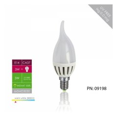 Whitenergy LED žárovka 6 x SMD CA37 E14 3W bílá mléčná teplá – svíčka