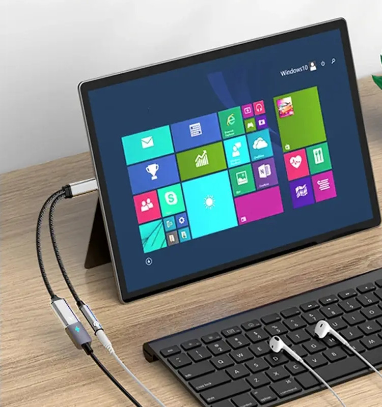 NIERBO 2v1 USB-C adaptér pro sluchátka 3.5mm jack a nabíječku USB-C