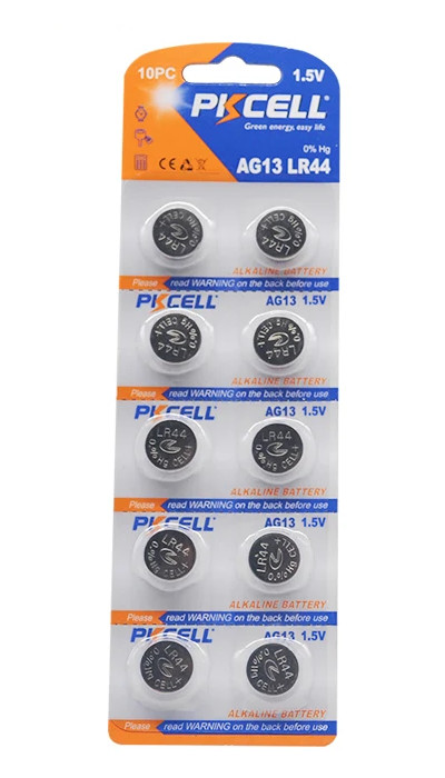 PKCELL LR44 alkalická baterie 1.5V, 10ks, blistr balení