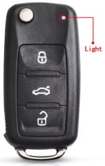 KEYYOU klíč VW Škoda, flip, obal, 3 tlačítka