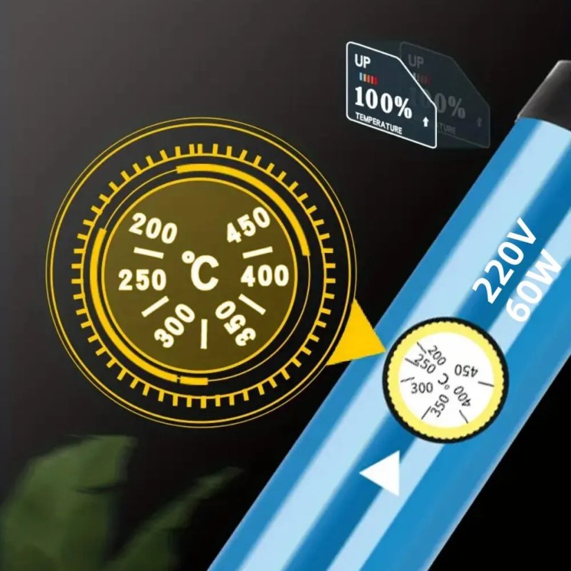 Elektrická PEN páječka 60W, černá, nastavitelná teplota, výměnné hroty, sada