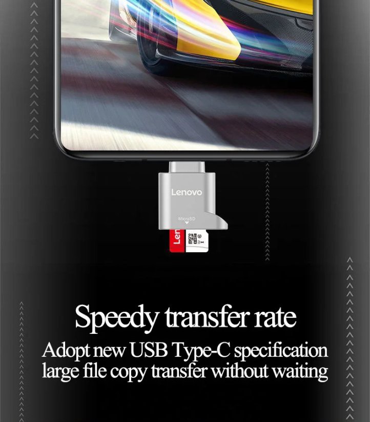Lenovo D201 USB C čtečka Micro SD karet, TYPEC_TF