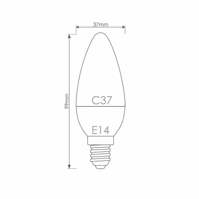 Whitenergy LED žárovka SMD2835 C37 E14 3W bílá mléčná teplá - svíčka