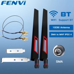 FENVI anténní sada - 2ks 10dbi antén pro NGFF WiFi karty 2.4/5GHz
