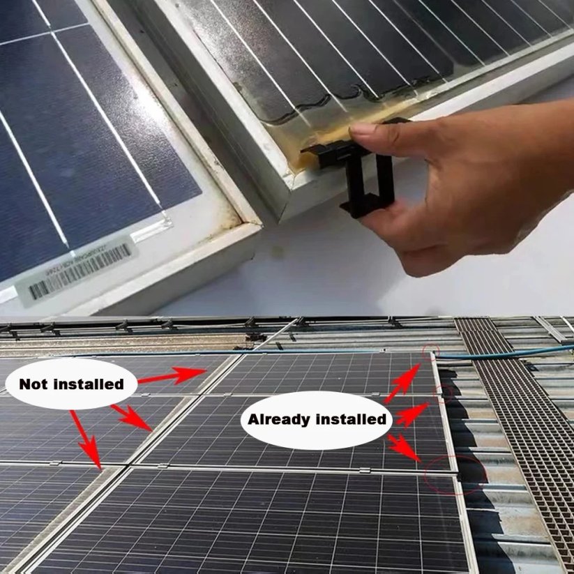 Klip pro odvod vody FV panelů 30mm, plast, černý