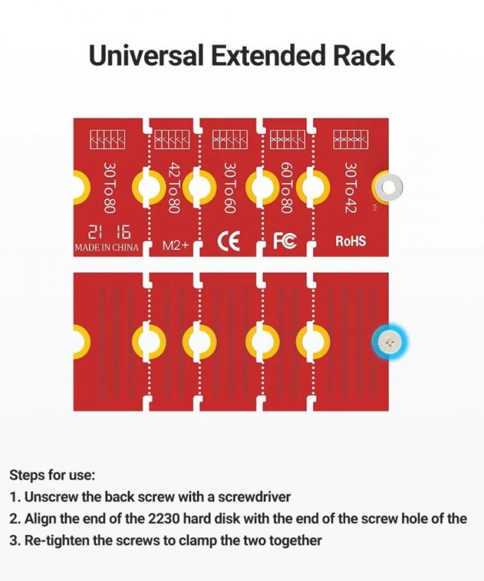 JEYI M.2 SSD NGFF NVMe adaptér rozšíření držáku