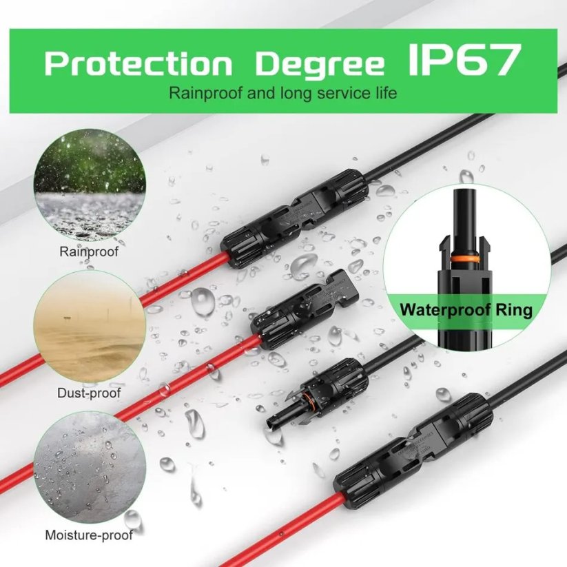 Solární slučovací kabely 30A Y-větev pro 2 FV panely