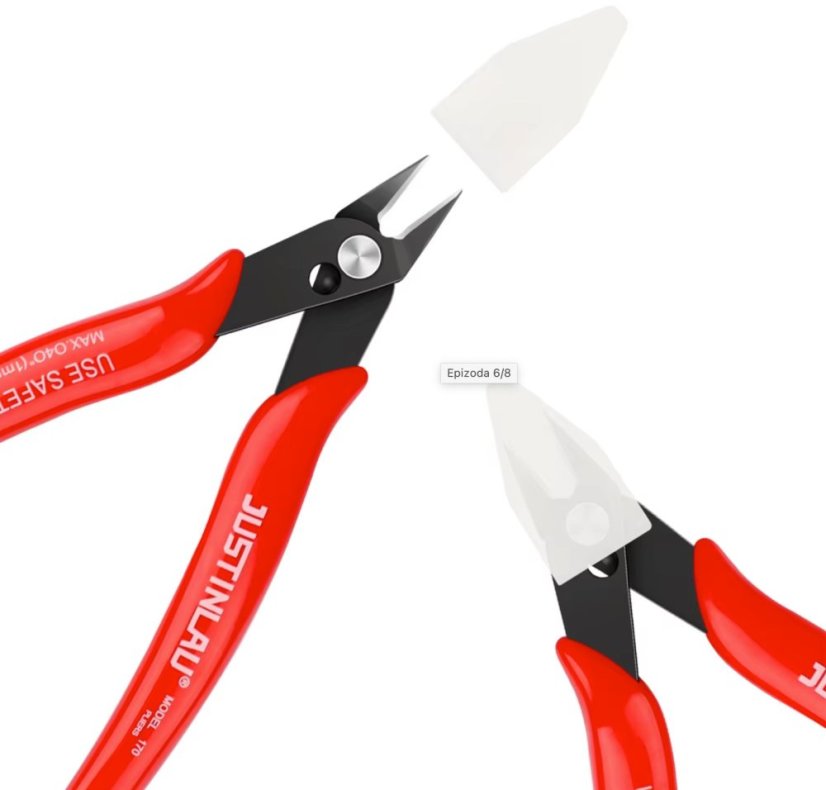 Elektro mini štípací kleště, červené, 130 mm