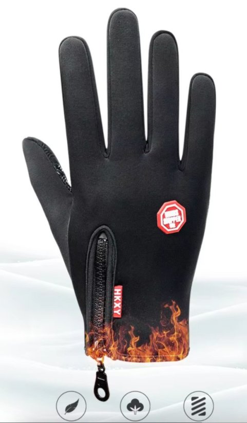 BQ19I Podzimní/Zimní rukavice pro dotykové displeje, vel. XXL, černé