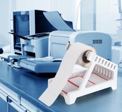 Stojan na etikety, světlý, pro role a skládané štítky, plast