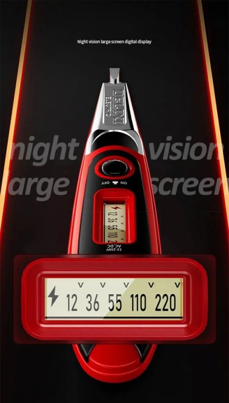 DELIXI ELECTRIC testovací pero 12-220V s displejem a světlem