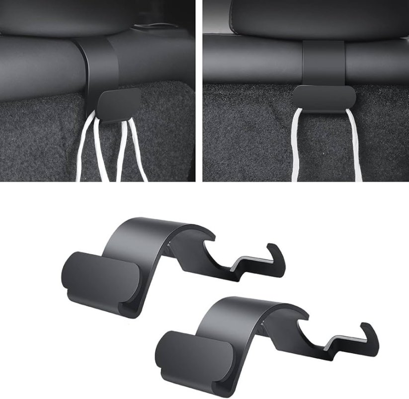 Tesla Model Y hák na tašky 2 ks (na zadní sedadlo)