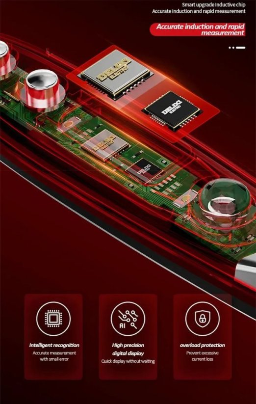 DELIXI ELECTRIC testovací pero 12-220V s displejem a světlem