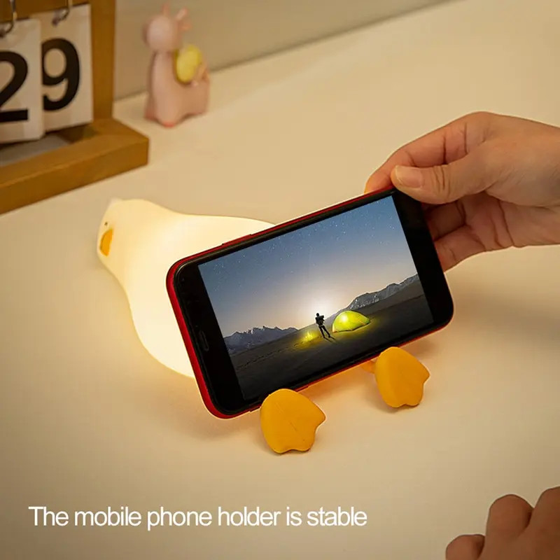 Káčátko - silikonové LED děstké noční světlo, nabíjecí USB-C