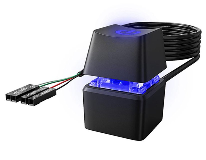 POWER BUTTON zapínací tlačítko externí pro stolní PC, barevné LED podsvícení