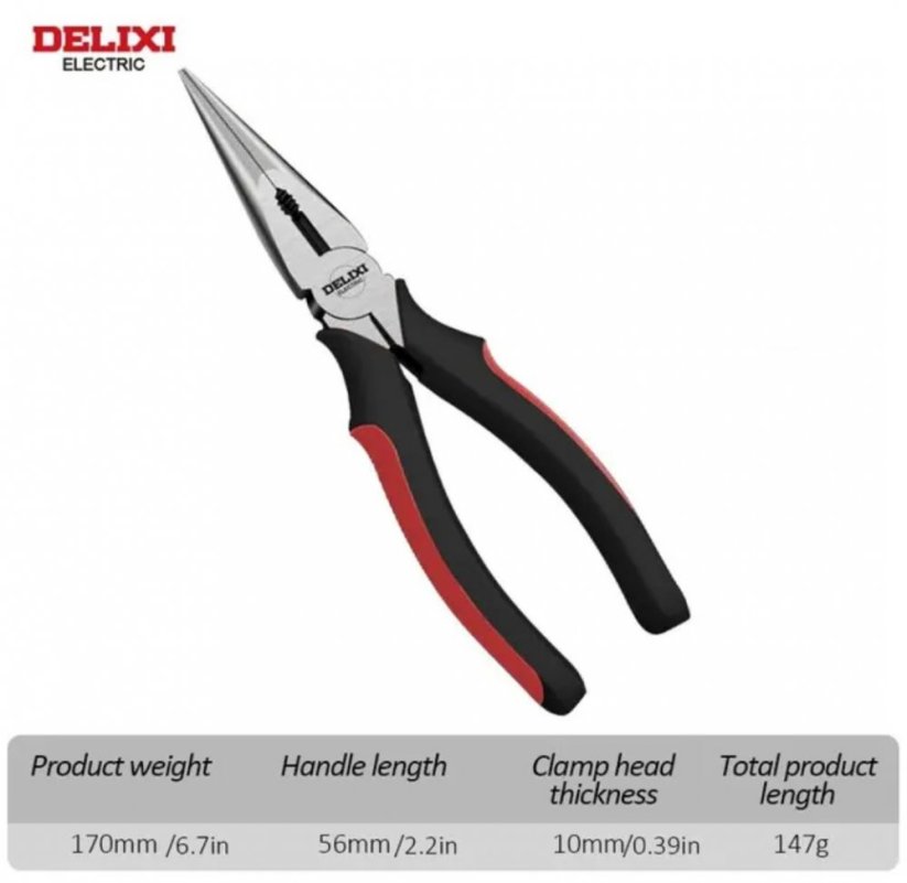 DELIXI ELECTRIC 6p kleště na drát, dlouhé