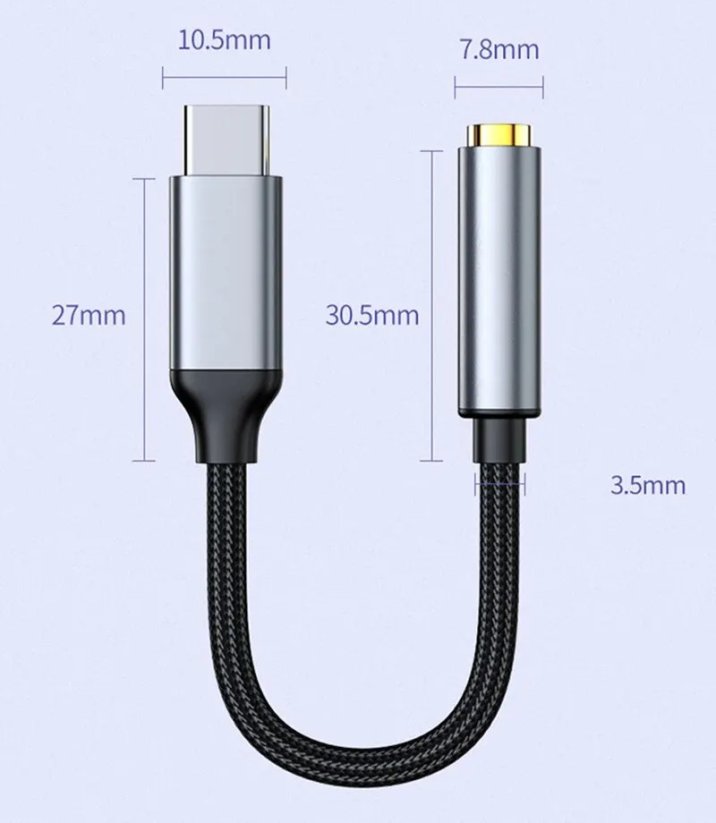 NIERBO adaptér USB-C na 3.5mm jack pro sluchátka