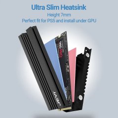 JEYI M.2 SSD chladič 7mm, NVME NGFF hliníkový chladič s termální silikonovou podložkou pro PC a PS5 2280