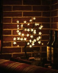 Svítící strom - Třešňový květ, 45cm, 40LED, teplá bílá