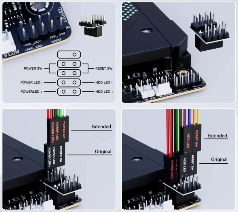 POWER&RESET BUTTONS, externí mechanická tlačítka, zapínací a reset tlačítko pro stolní PC