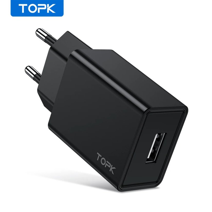 TOPK USB nabíječka 5V 2A, černá