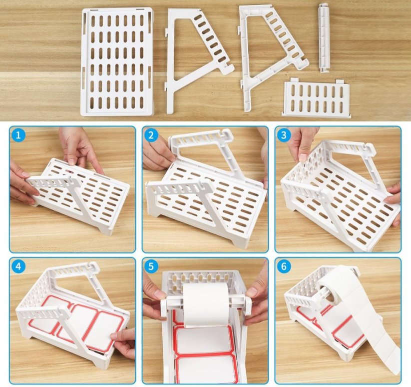 Stojan na etikety, světlý, pro role a skládané štítky, plast