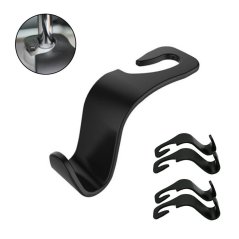 Háčky na sedadlo 4ks, plast, černé, matné