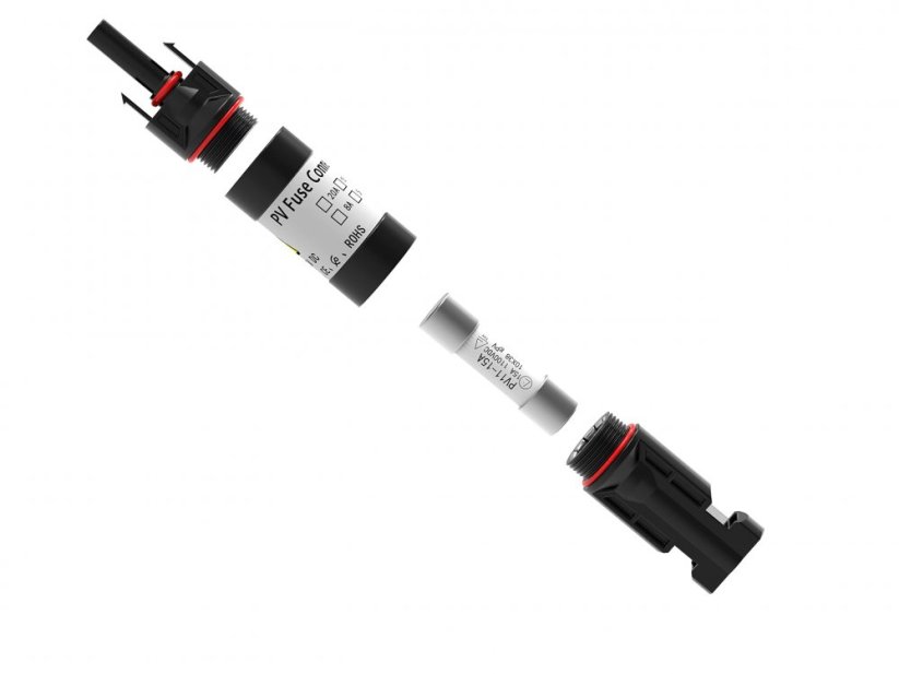 Solární FV pojistkový konektor MC4 s pojistkou 15A