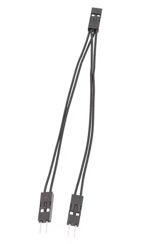 PC MB PIN kabel rozdvojka, 1x samice / 2x samec, 10cm