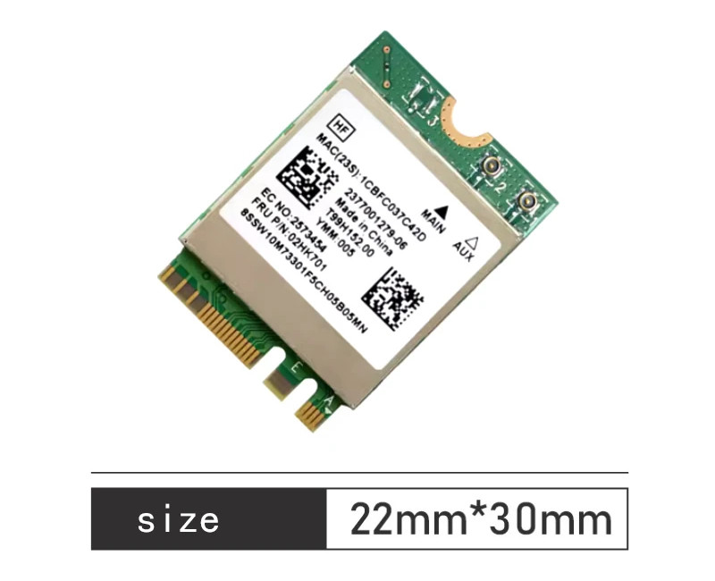 RTL8822CE NGFF M2 2.4/5G WiFi dvoupásmová gigabitová vestavěná bezdrátová síťová karta